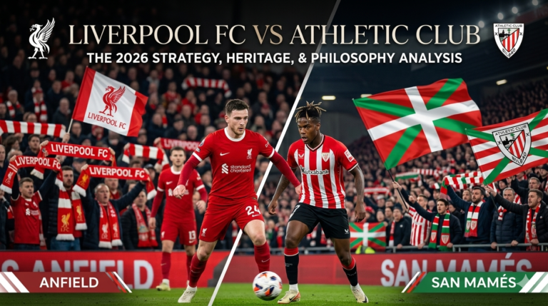 Action shot of Liverpool vs Athletic Club 2026: Anfield and San Mamés strategy and heritage guide