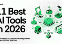 AI tools for business 2026 showing automation software, analytics dashboards, and digital technology improving business efficiency and growth.