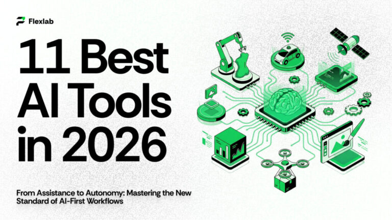 AI tools for business 2026 showing automation software, analytics dashboards, and digital technology improving business efficiency and growth.