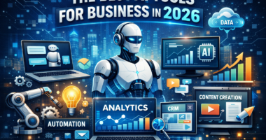 The best AI tools for business showcasing artificial intelligence software for automation, productivity, data analytics, and digital growth in 2026.