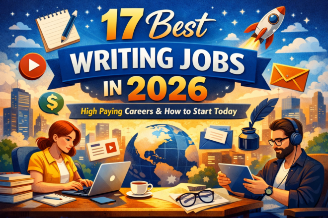 17 best writing jobs in 2026 showing high paying freelance and remote writing careers and how to start today