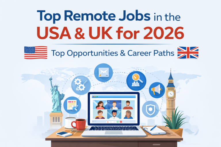 Top remote jobs in the USA and UK 2026, high-paying work-from-home careers, remote job opportunities, flexible online careers