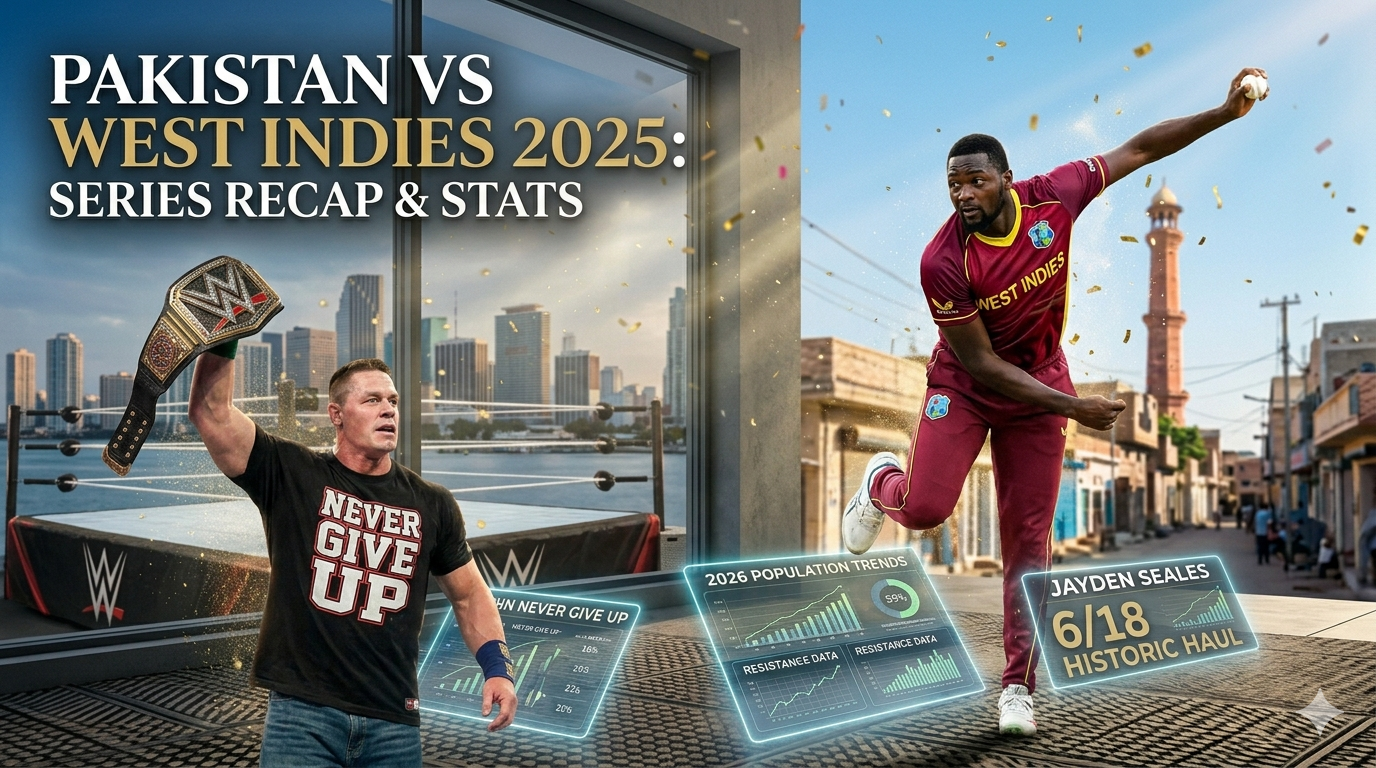 Pakistan vs West Indies 2025 Cricket Series Recap: Jayden Seales 6-18 historic haul and T20I action stats.