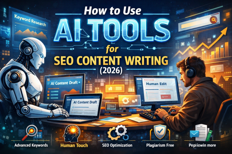 How to use AI tools for SEO content writing in 2026 with human editing, keyword research and SEO optimization workflow