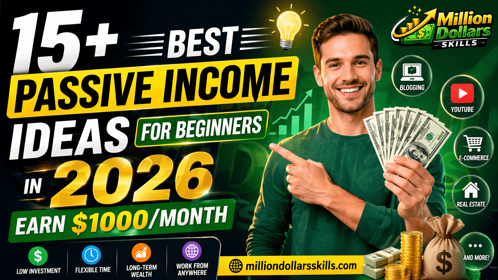 15+ best passive income ideas for beginners in 2026 to earn $1000 per month online