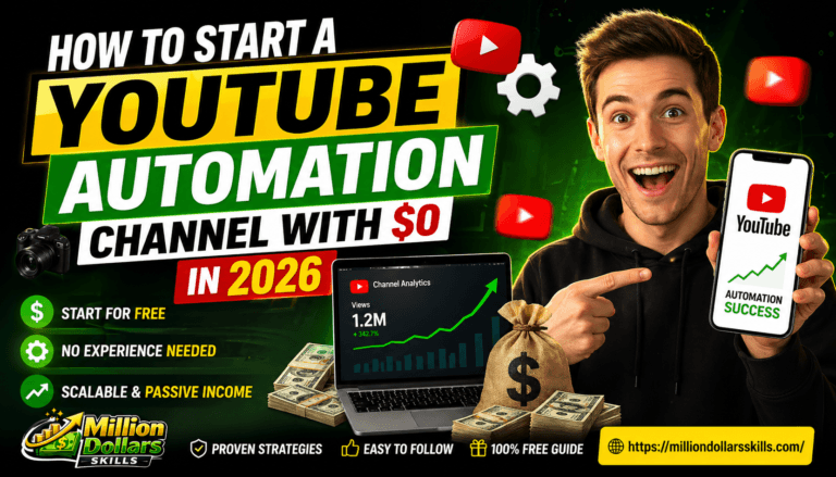 Step-by-step guide on how to start a YouTube automation channel with $0 in 2026 using free AI tools