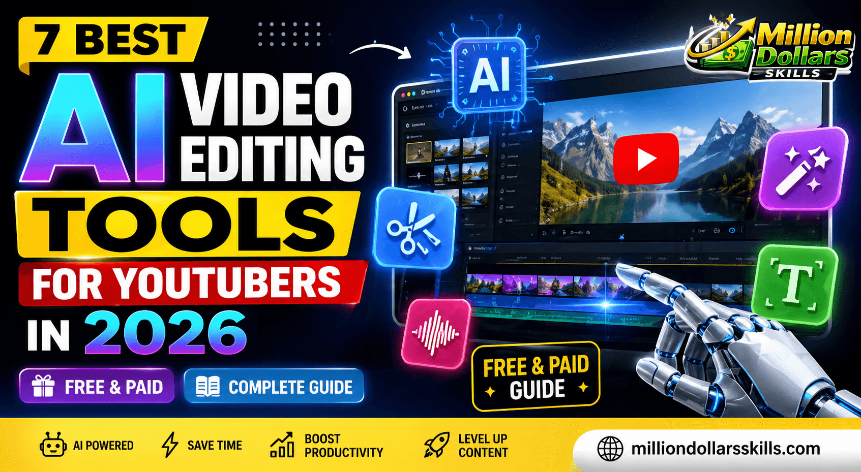 7 best AI video editing tools for YouTubers in 2026 free and paid guide