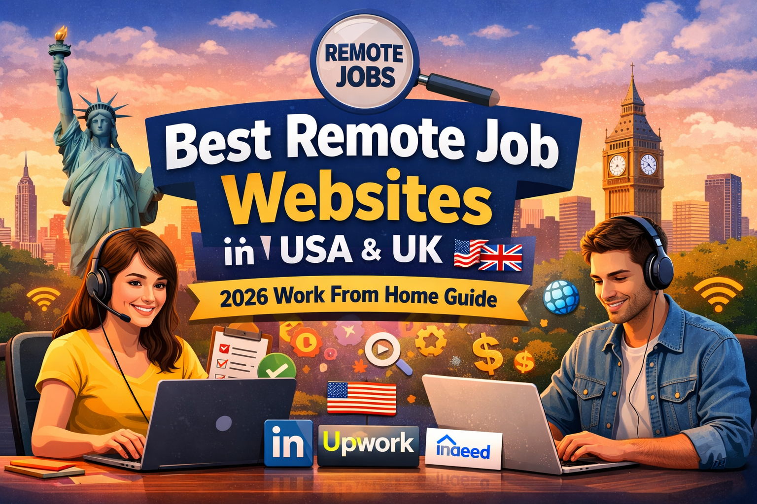 Best remote job websites in USA and UK 2026 guide for high paying work from home jobs