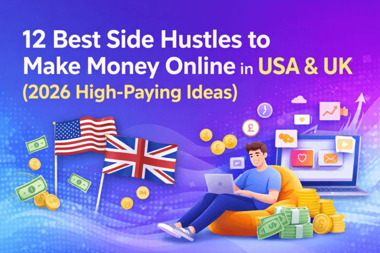 Best side hustles to make money online in USA and UK 2026 high paying ideas