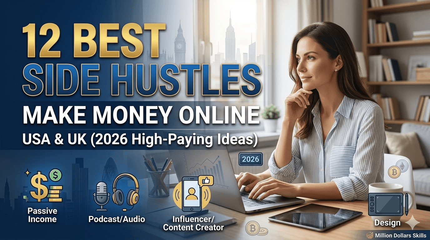 12 Best Side Hustles to Make Money Online in USA and UK 2026 featured image