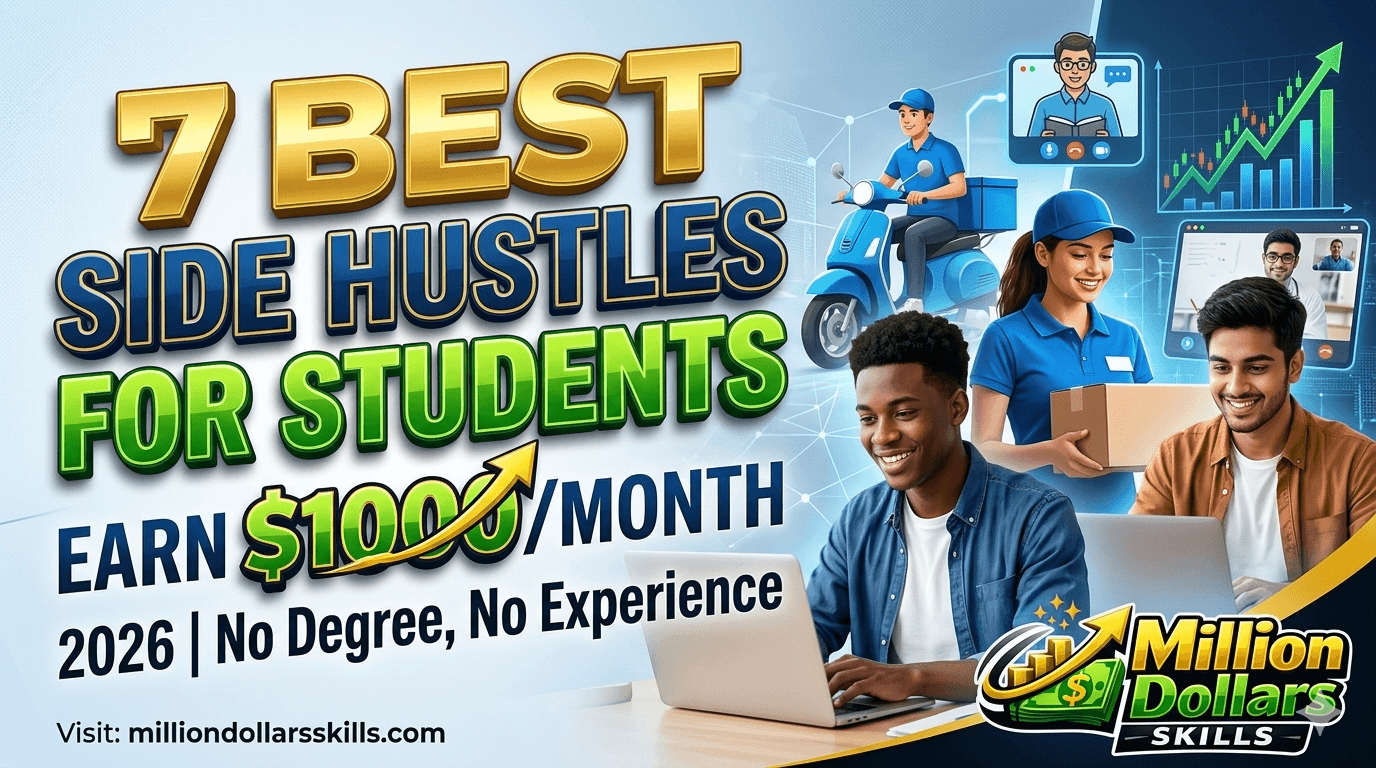 7 best side hustles for students to earn $1000 per month in 2026 with no degree and no experience