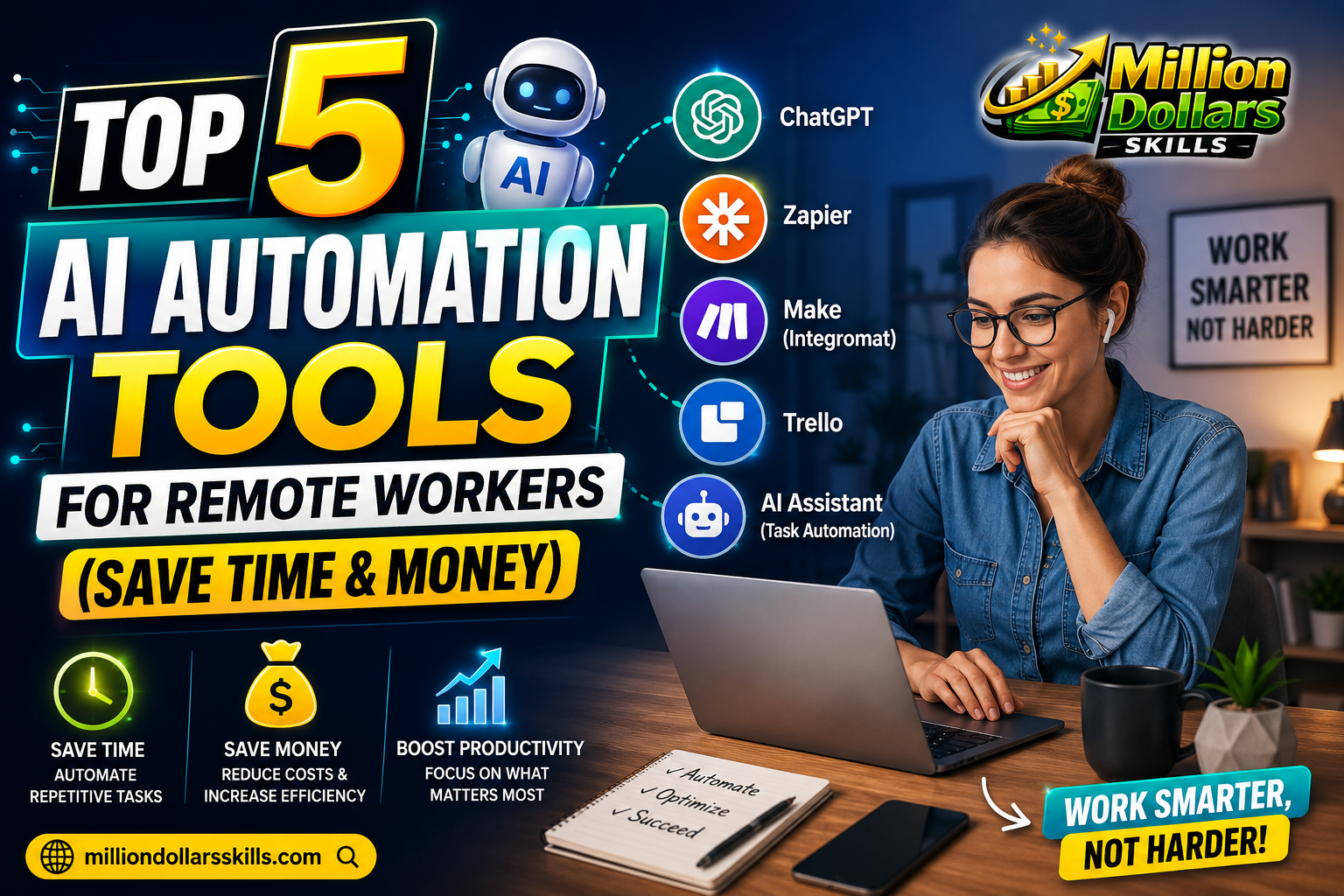 Top 5 AI automation tools for remote workers to save time, reduce costs, and boost productivity